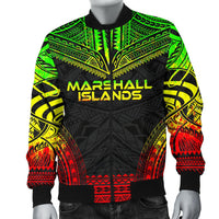 Marshall Islands Polynesian Chief Men's Bomber Jacket - Reggae Version - Polynesian Pride