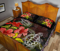 Hawaii Turtle Hibiscus Tree Quilt Bed Set - Polynesian Pride
