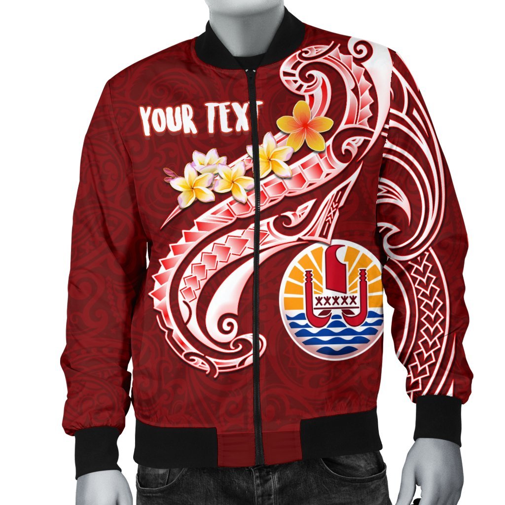 Tahiti Personalised Men's Bomber Jacket - Tahiti Seal Polynesian Patterns Plumeria - Polynesian Pride