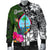 Guam Men Bomber Jacket - Turtle Plumeria Banana Leaf - Polynesian Pride