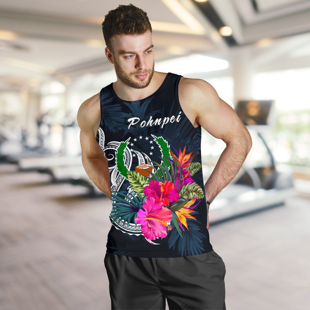 Pohnpei Micronesia Men's Tank Top - Tropical Flower - Polynesian Pride