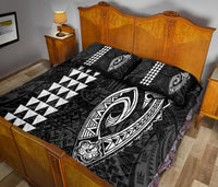 Hawaii Kakau Makau Fish Hook Polynesian Quilt Bed Set - White - Polynesian Pride