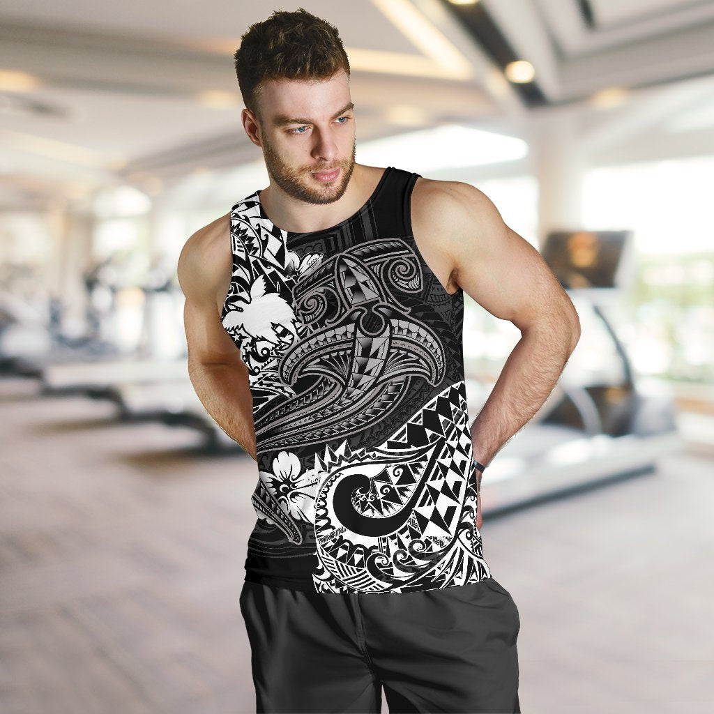 Papua New Guinea Men's Tank Top - White Shark Polynesian Tattoo - Polynesian Pride