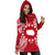 Cook Islands Polynesian Hoodie Dress Map Red White - Polynesian Pride