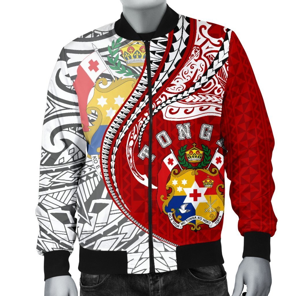 Tonga Men's Bomber Jacket Kanaloa Tatau Gen TO - Polynesian Pride