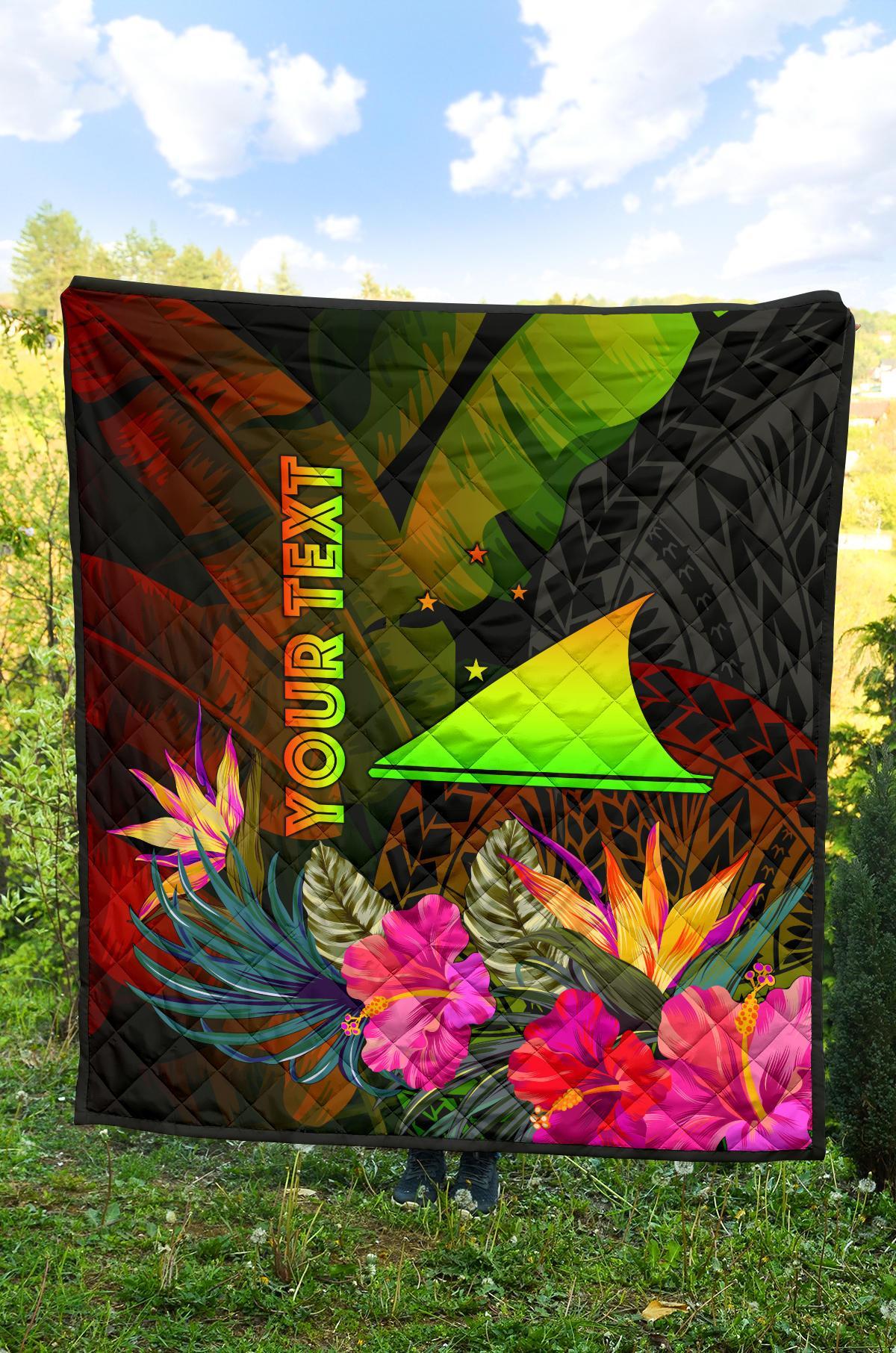 Tokelau Polynesian Personalised Premium quilt - Hibiscus and Banana Leaves - Polynesian Pride