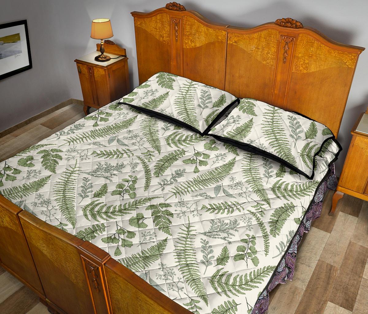 Hawaii Quilt Bed Set Tropical Green Pattern AH - Polynesian Pride