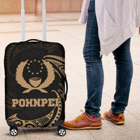 Pohnpei Micronesia Luggage Covvers - Gold Tribal Wave - Polynesian Pride