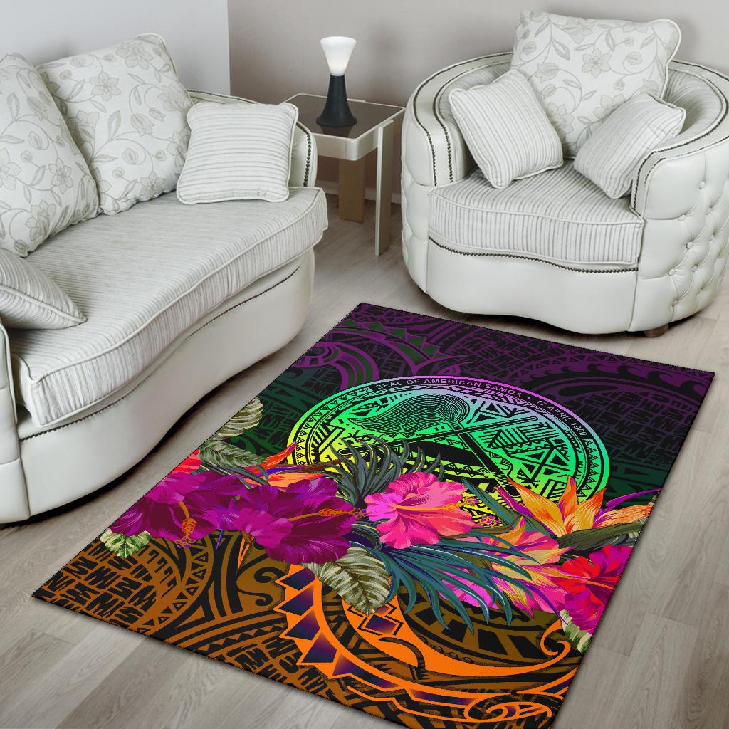 American Samoa Area Rug - Summer Hibiscus - Polynesian Pride