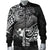 American Samoa Men's Bomber Jacket - White Shark Polynesian Tattoo - Polynesian Pride