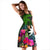 Nauru Midi Dress - Turtle Plumeria Banana Leaf - Polynesian Pride