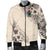 Cook Islands Men's Bomber Jacket - The Beige Hibiscus Beige - Polynesian Pride