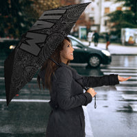 Guam Umbrella Turtle Coat of Arms Polynesian Pattern Gray - Polynesian Pride