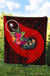 Chuuk Premium Quilt - Polynesian Hook And Hibiscus (Red) - Polynesian Pride