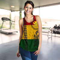 Hawaii Kanaka Flag Polynesian Personalized Women's Racerback Tank - Polynesian Pride