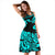 Polynesian Midi Dress - Black Turtle Cyan - Polynesian Pride