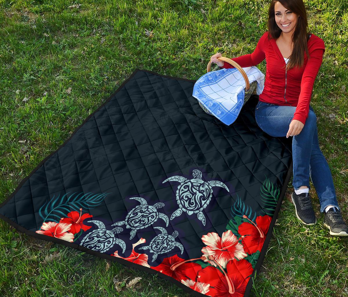 Hawaii Polynesian Turtle Premium Quilt - Polynesian Pride