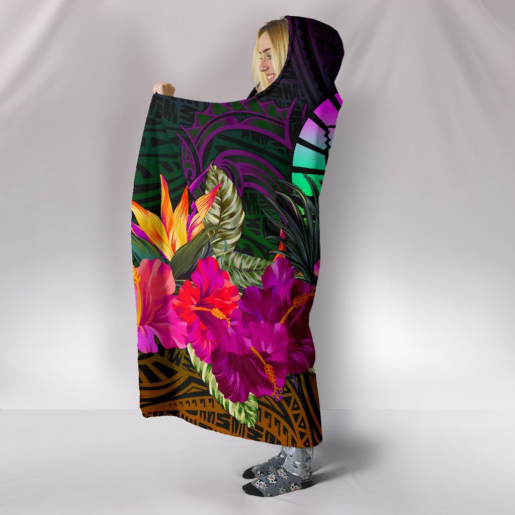 Tahiti Hooded Blanket - Summer Hibiscus - Polynesian Pride