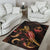 Guam Polynesian Area Rugs - Turtle With Blooming Hibiscus Gold - Polynesian Pride