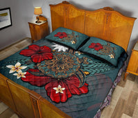 Nauru Quilt Bed Set - Blue Turtle Tribal No - Polynesian Pride