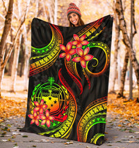 Samoa Polynesian Premium Blanket - Reggae Plumeria - Polynesian Pride