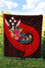 Kosrae Premium Quilt - Polynesian Hook And Hibiscus (Red) - Polynesian Pride