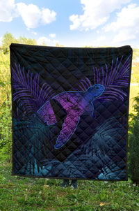 Hawaii Premium Quilt - Hawaii Turtle And Palm Polynesian Retrospective - Polynesian Pride