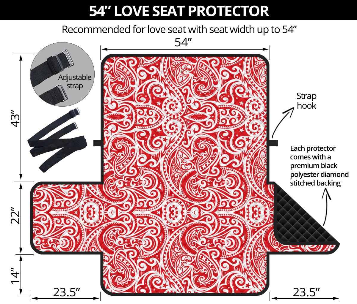 Tonga Chair Sofa Protector - Red Color Patterns - Polynesian Pride