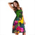 Papua New Guinea Midi Dress - Turtle Plumeria Banana Leaf - Polynesian Pride