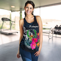 Pohnpei Micronesia Women's Racerback Tank - Tropical Flower - Polynesian Pride