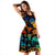 Polynesian Midi Dress - Rainbow Hibiscus - Polynesian Pride