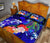 Tonga Quilt Bed Set - Humpback Whale with Tropical Flowers (Blue) - Polynesian Pride