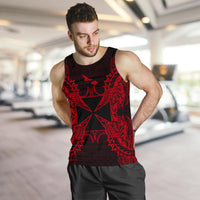 Wallis And Futuna Polynesian Men Tank Top Map Red - Polynesian Pride