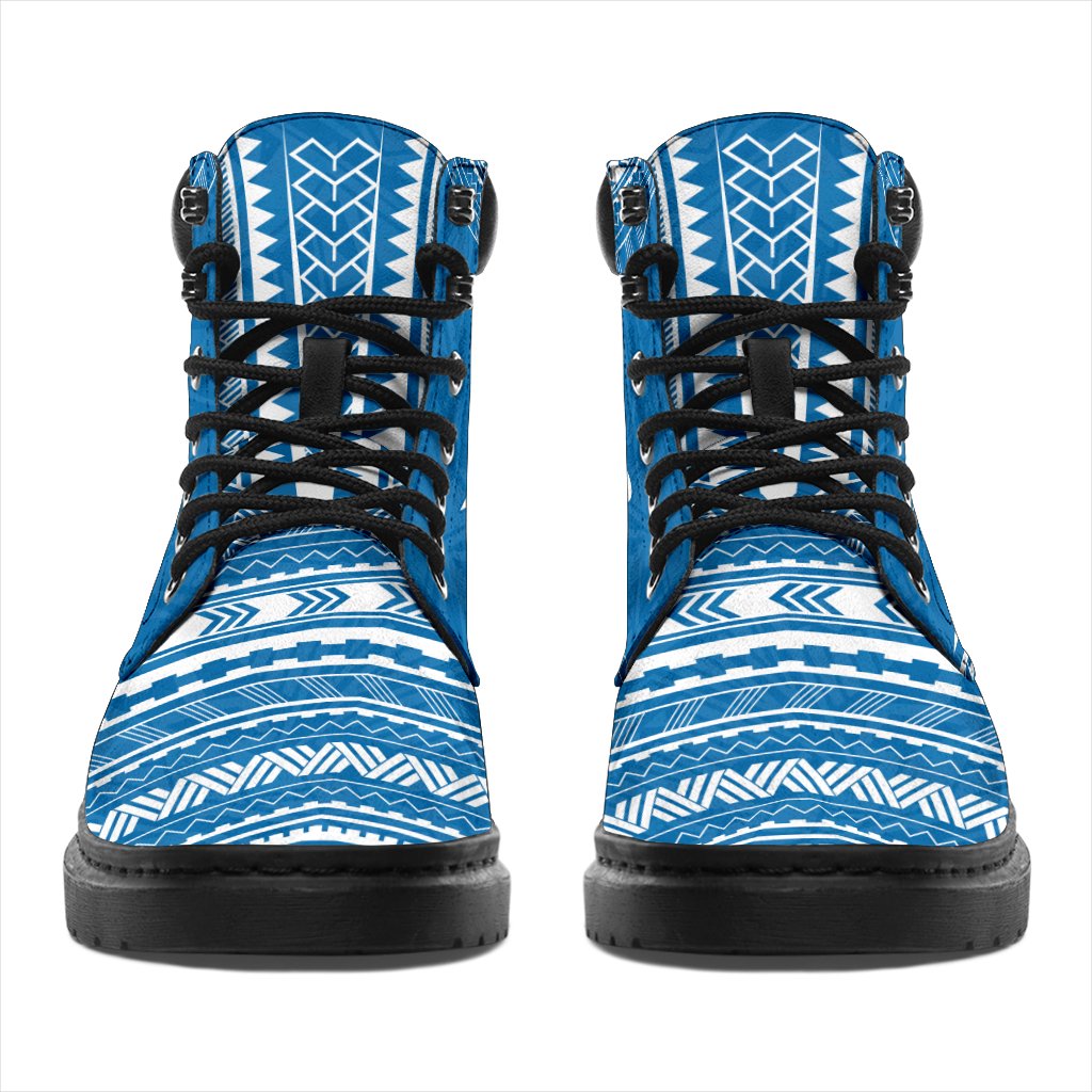 Yap Leather Boots - Polynesian Flag Chief Version - Polynesian Pride