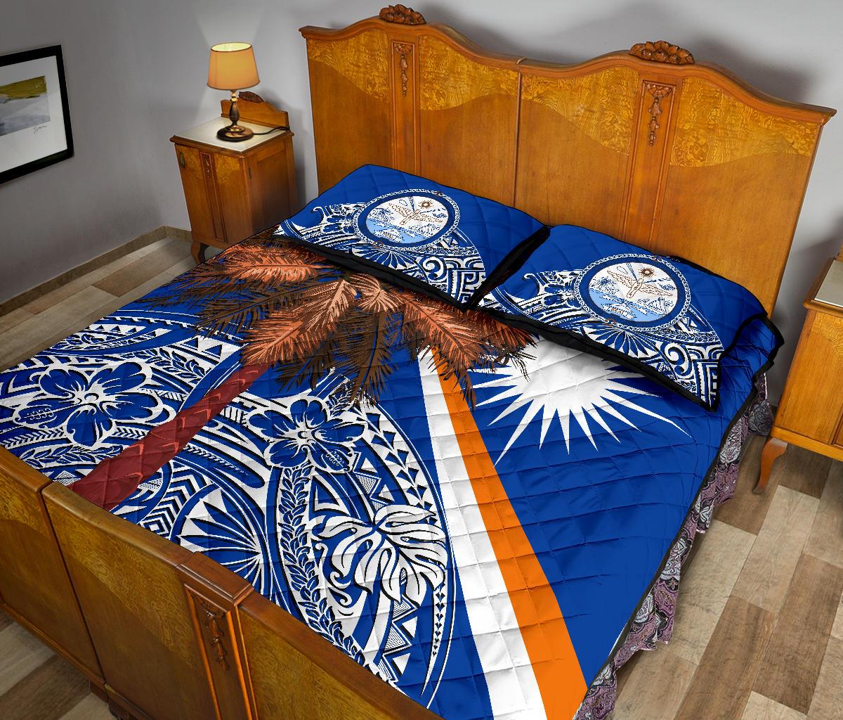 Marshall Islands Polynesian Quilt Bed Set - Palm Tree - Polynesian Pride