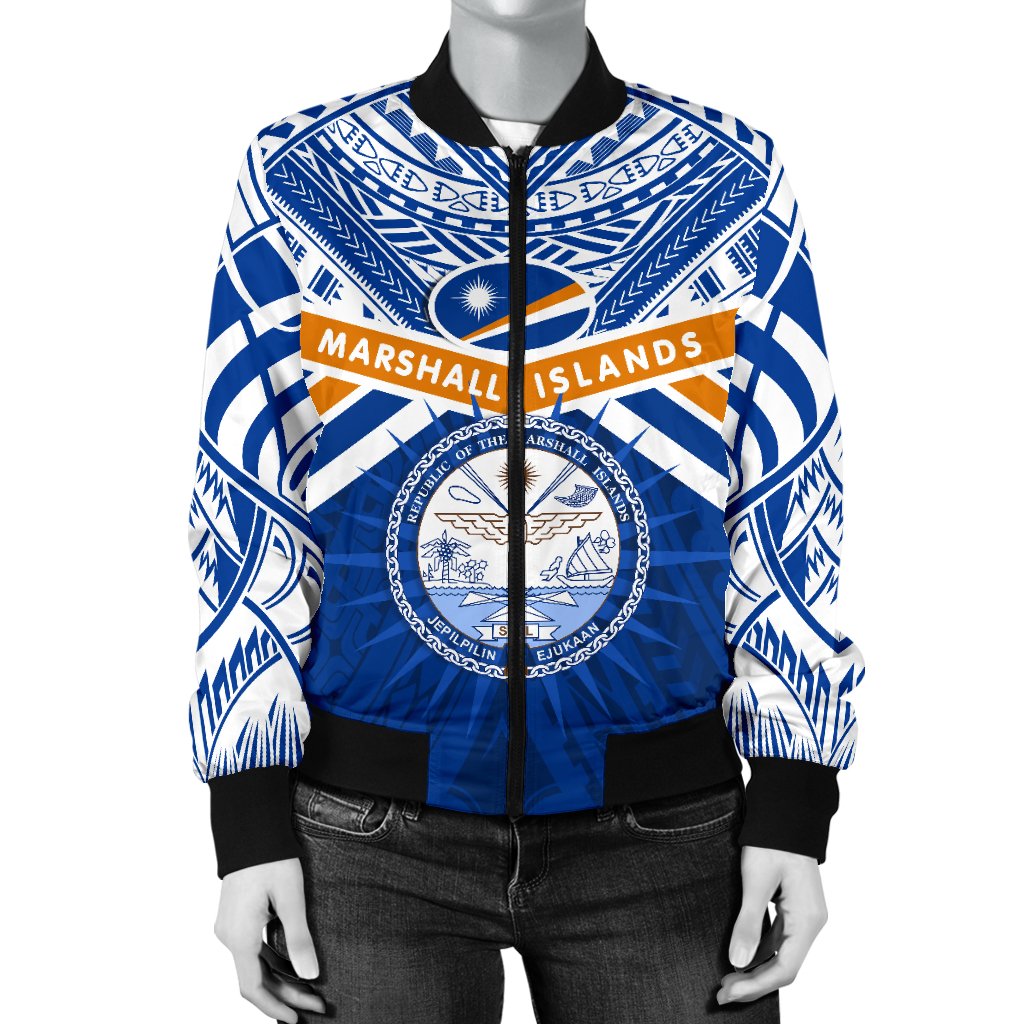 Marshall Islands Rugby Women Bomber Jacket Forever - Polynesian Pride