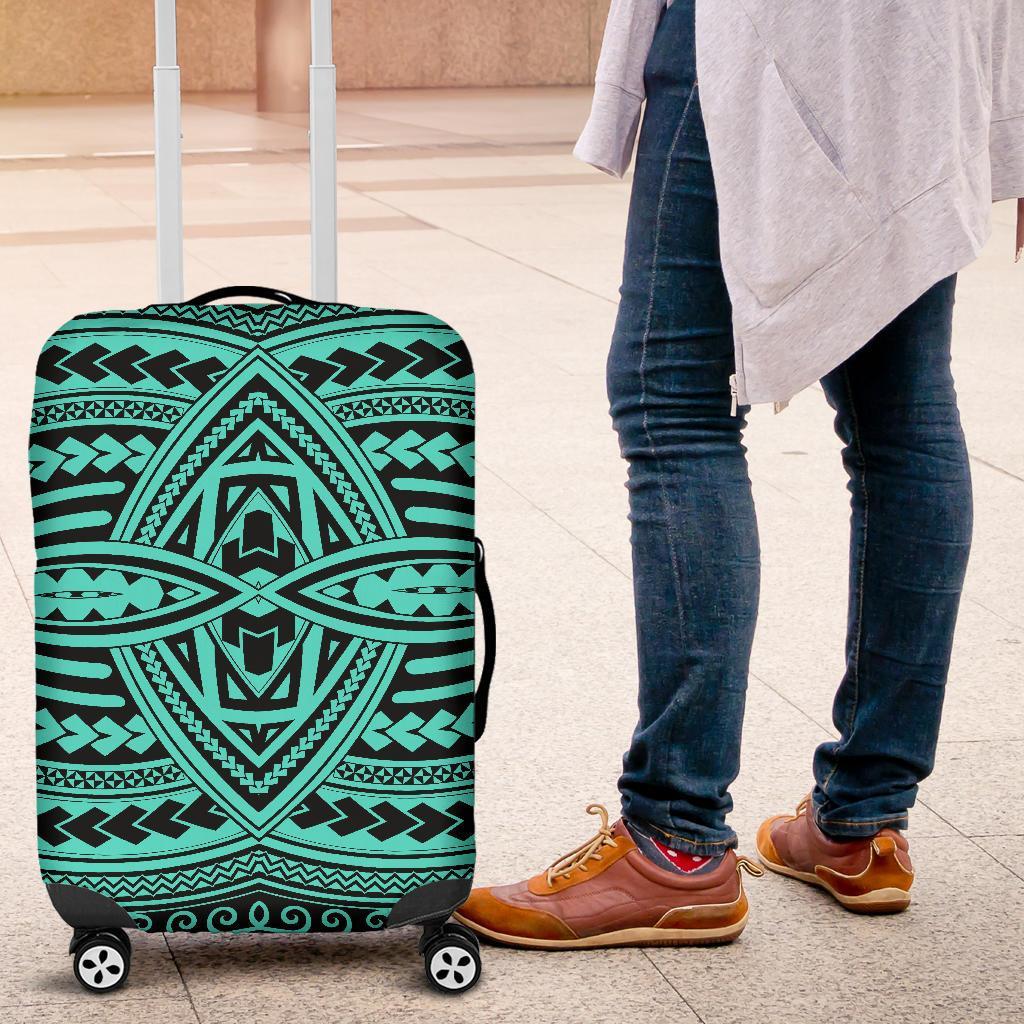 Polynesian Seamless Turquoise Luggage Covers - Polynesian Pride