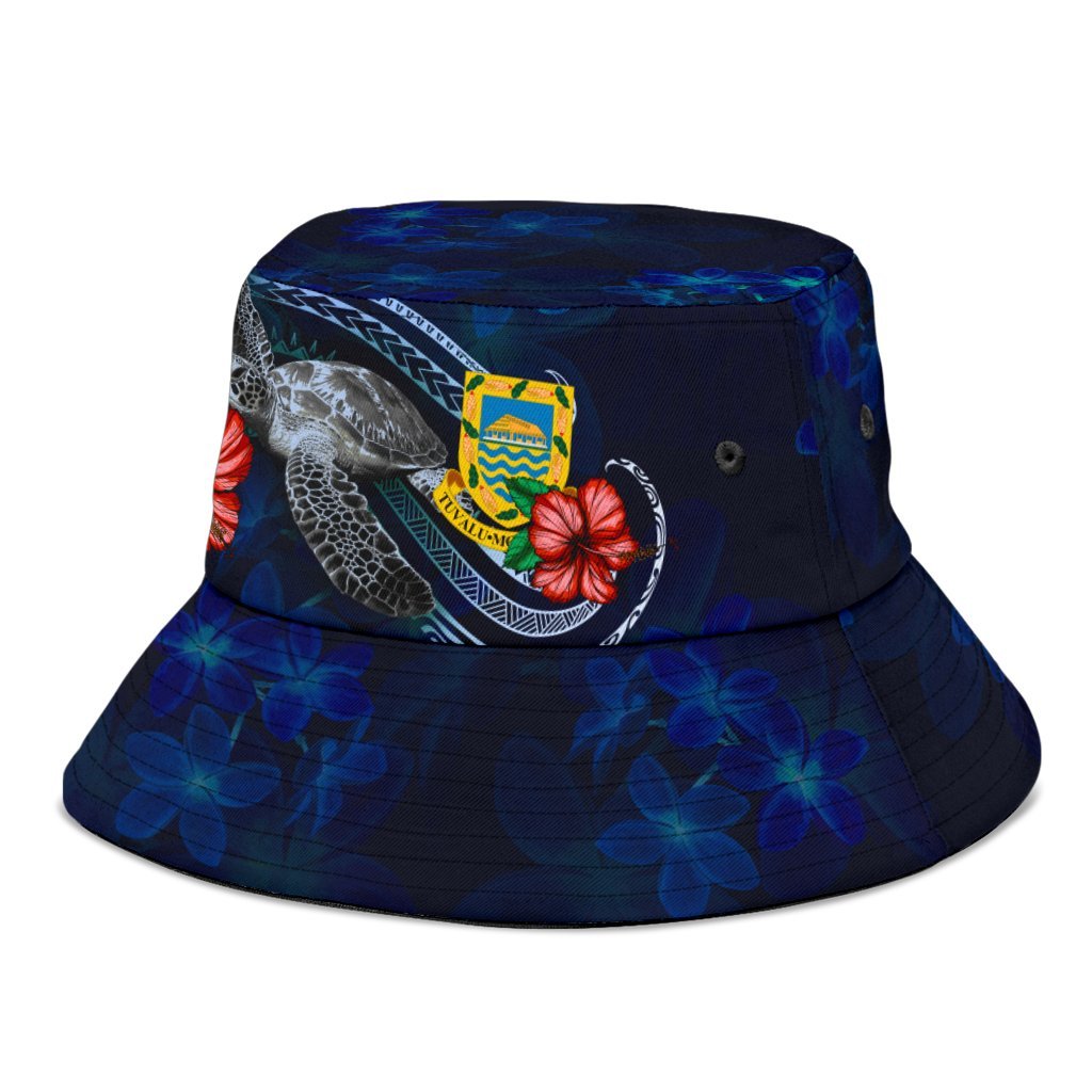 Tuvalu Polynesian Bucket Hat - Blue Turtle Hibiscus - Polynesian Pride