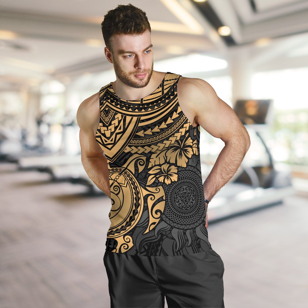 Polynesian Tank Top (Men) - Polynesian Golden Turtle - Polynesian Pride