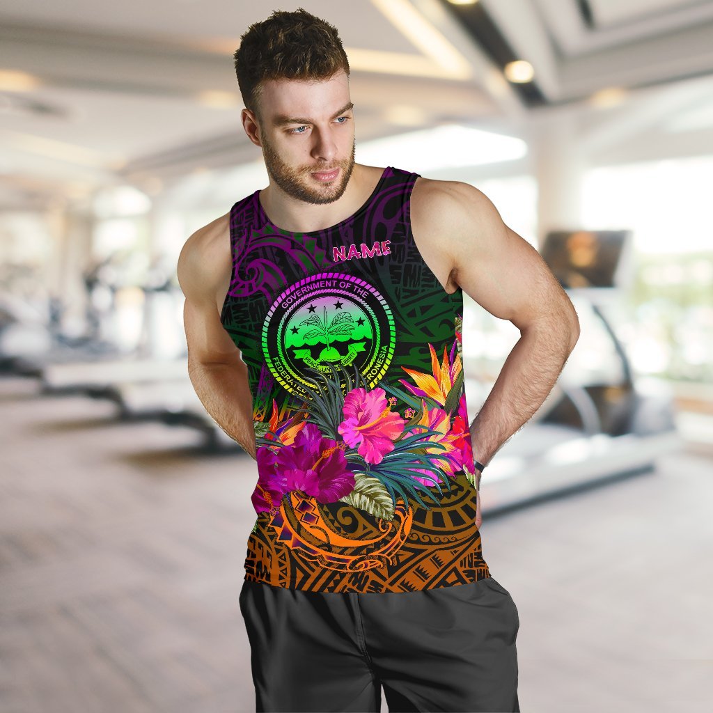 Federated States of Micronesia Personalised Men's Tank Top - Summer Hibiscus - Polynesian Pride