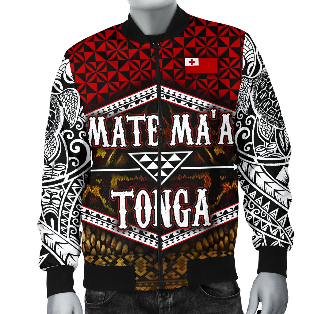 Mate Ma'a Tonga Men's Bomber Jacket - Polynesian Pride