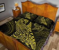 Polynesian Quilt Bed Set - Polynesian Yellow Shark Warrior Tattoo - Polynesian Pride
