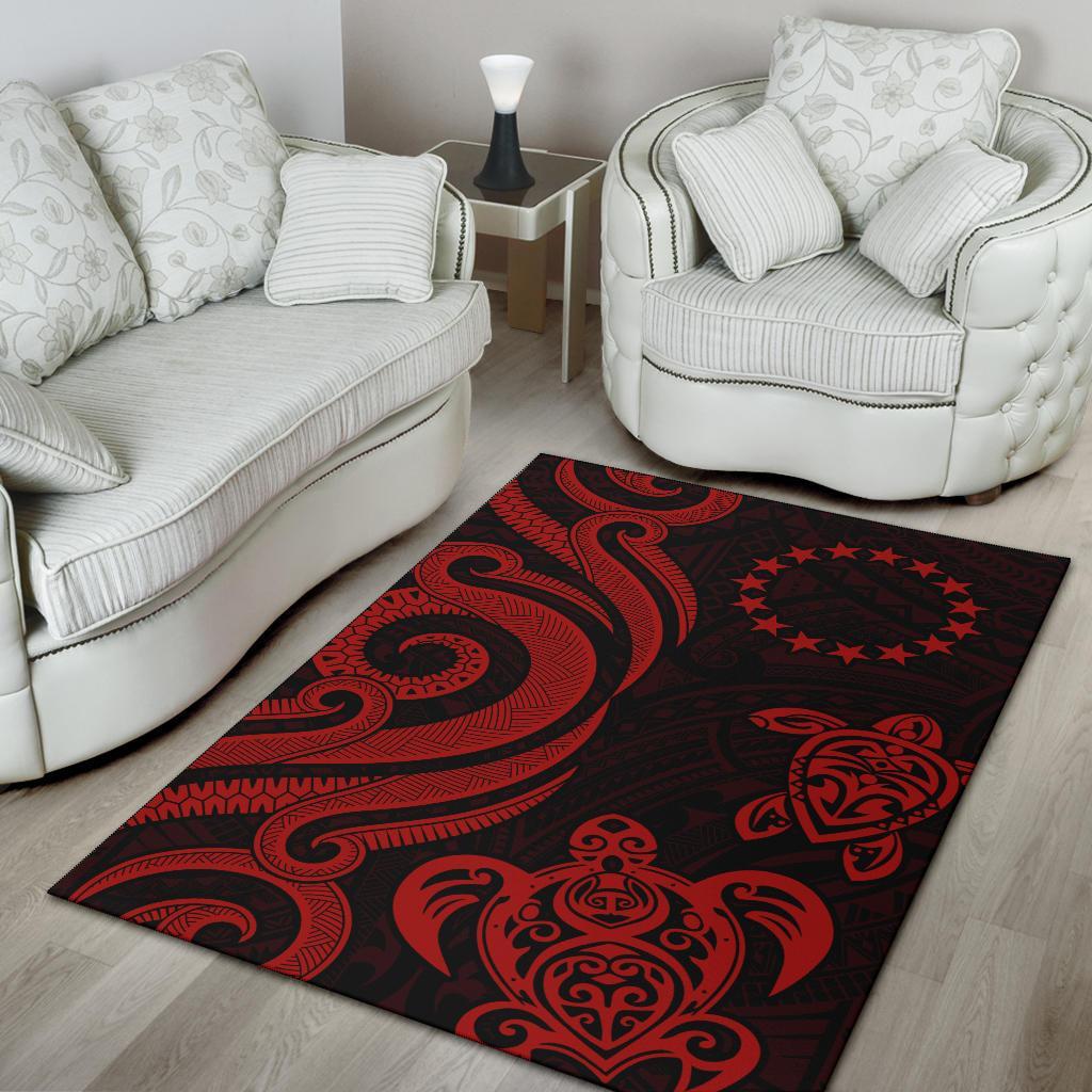 Cook Islands Area Rug - Red Tentacle Turtle - Polynesian Pride