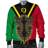 Vanuatu Men's Bomber Jacket Boar - Pig Tusk Black - Polynesian Pride