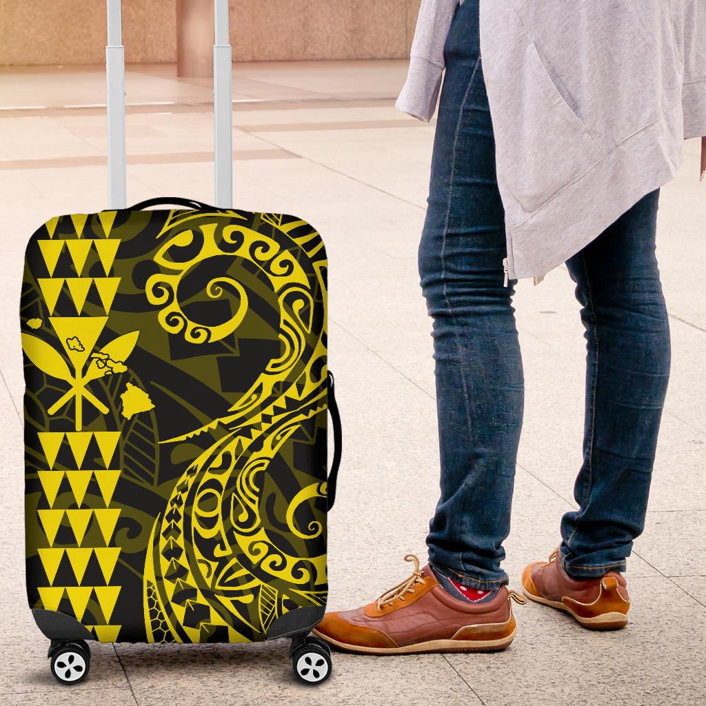Kanaka Map Yellow Polynesian Luggage Covers - Polynesian Pride
