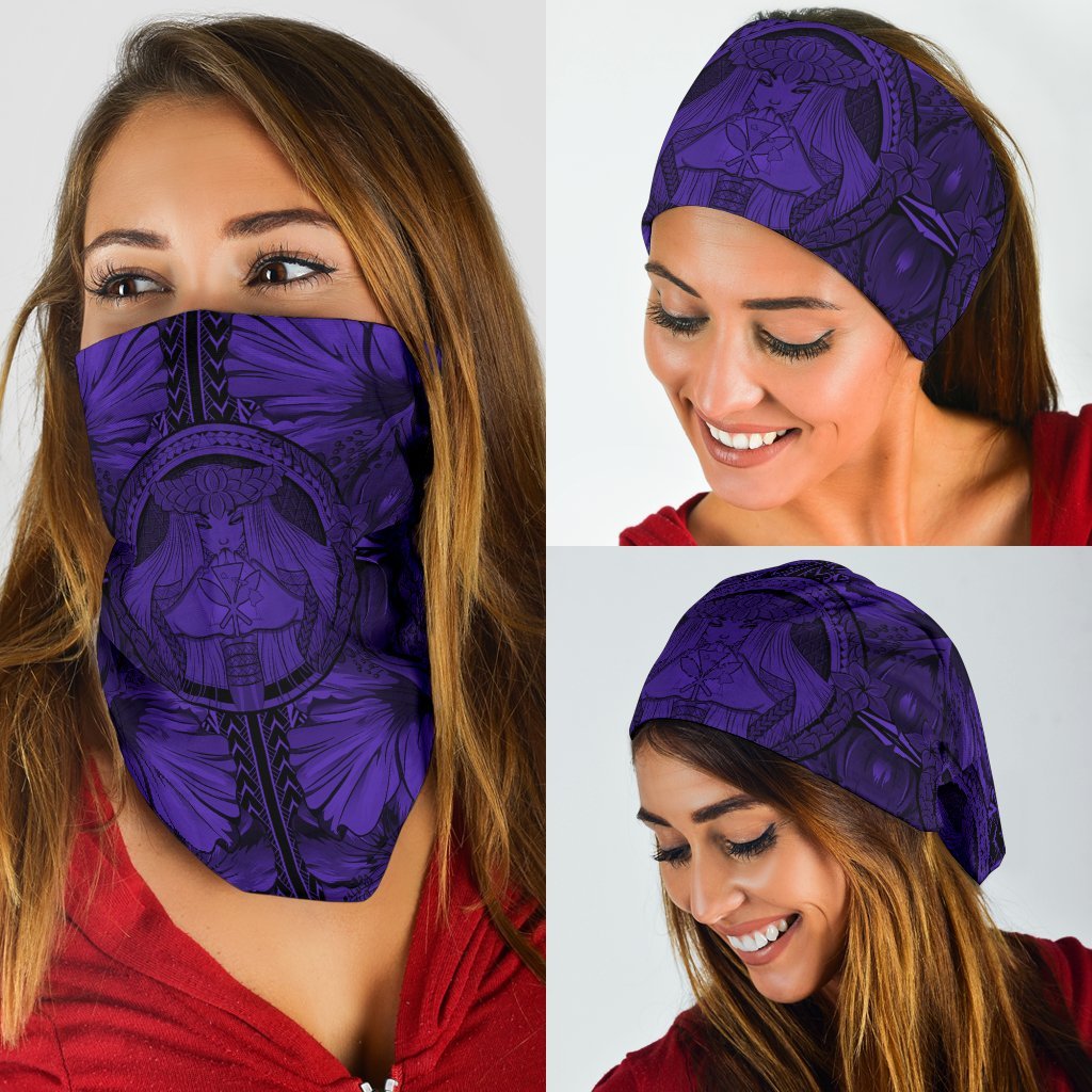 Hawaii Pele Hibiscus Polynesian Bandana Purple - Polynesian Pride
