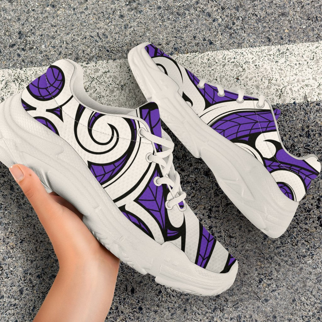 Polynesian Maori Ethnic Ornament Violet Chunky Sneakers - Polynesian Pride