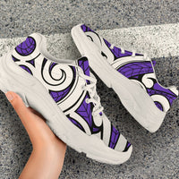 Polynesian Maori Ethnic Ornament Violet Chunky Sneakers - Polynesian Pride