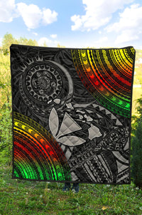 Hawaii Polynesian Premium Quilt - Kanaka Maoli Hawaiian Map - Polynesian Pride