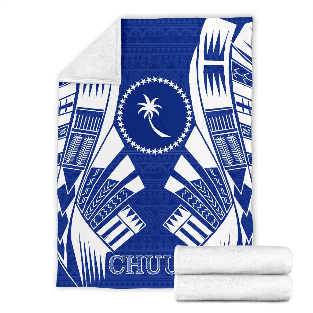 Chuuk States Premium Blanket - Blue Tattoo Style - Polynesian Pride